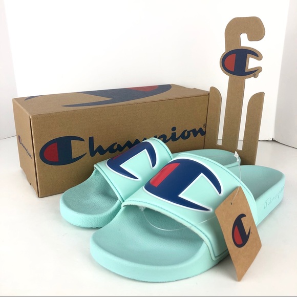 mint green champion slides